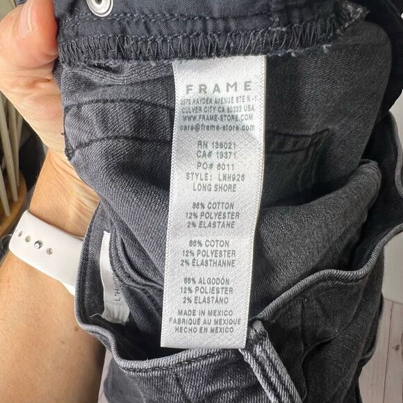 Frame L’ Homme Slim Black Jeans Raw Hem - Picture 12 of 12